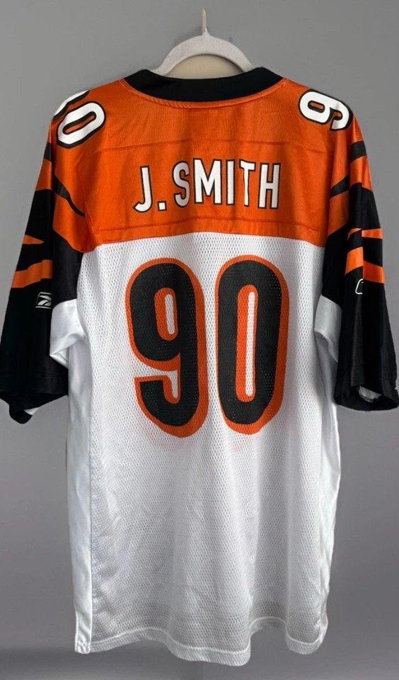 Camiseta deportiva Reebok NFL On Field Cincinnati Bengals Justin Smith #90 blanca para hombre grande Foto 2 de 4