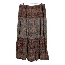 Vintage Y2K Lauren Jeans Co Ralph Lauren M Cotton Boho Floral Maxi Skirt