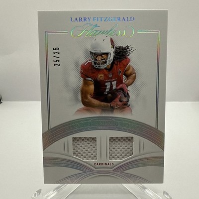 2025 Panini Flawless Larry Fitzgerald Dual Game Used Patch  /25 BOOKEND!