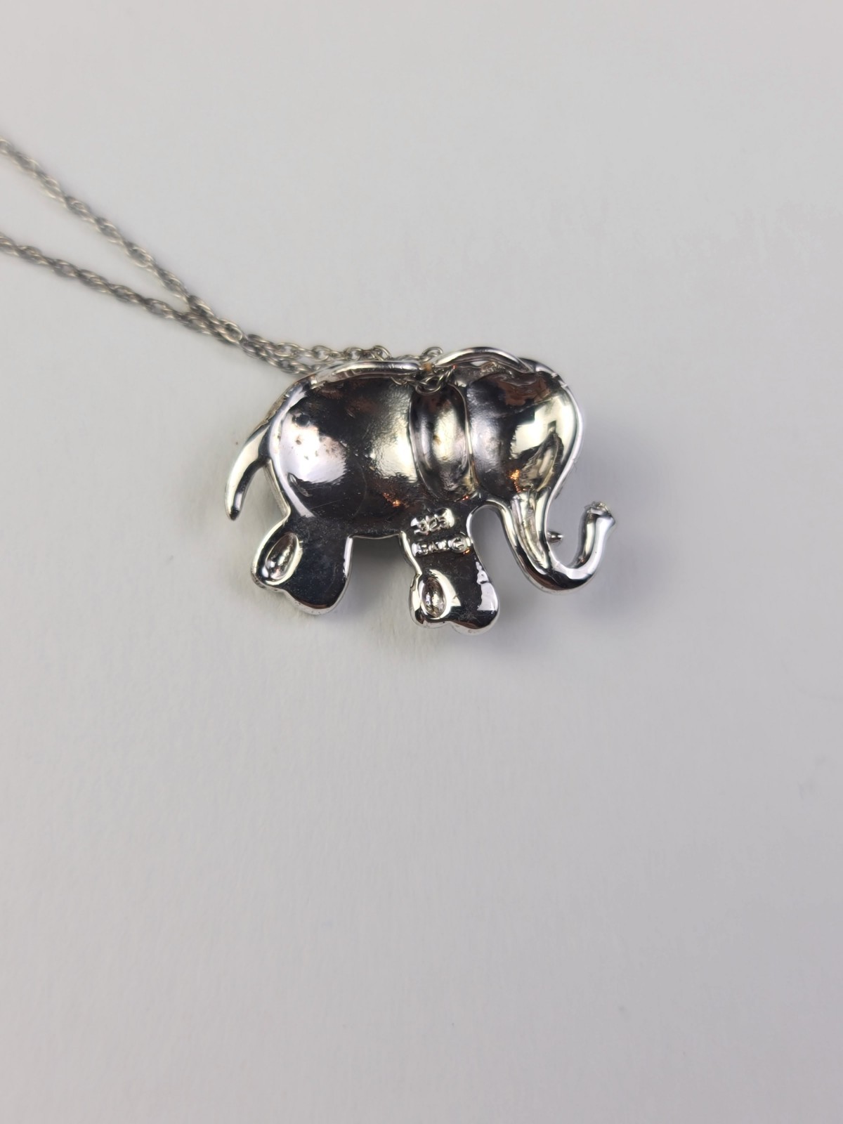 Sterling 925 Solid Silver Crystal Iced Elephant P… - image 12