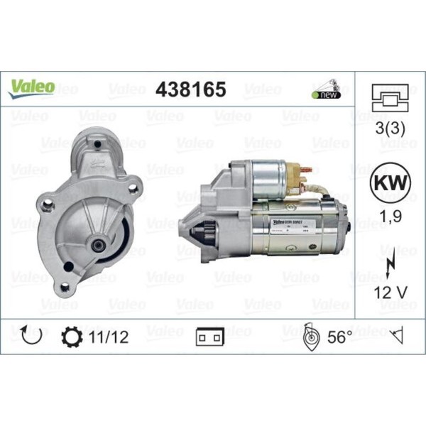 Valeo Starter 1.9 KW FüR Peugeot Expert Kasten 2.0 Hdi 130 5008 CitroëN C4-image