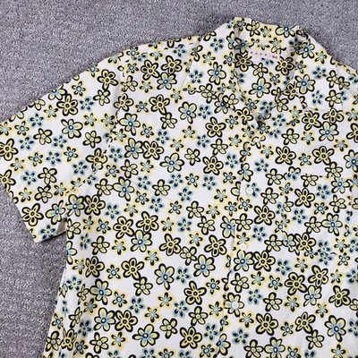 Marni x Uniqlo Shirt Mens L Loop Collar Camp Button up Oversized Yellow Floral