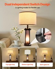 Table Lamps Set Of 2 Farmhouse Bedside Nightstand Lamps With USB Ports,Desk Lamp