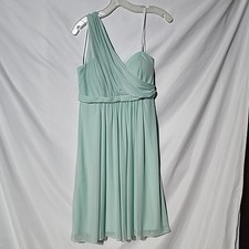 NEW - Size 10 - David's Bridal Short Illusion Mesh Dress - Mint Green, Short