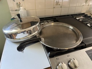 Auction: Vintage Revere Ware Copper Clad 12" Round Griddle w/ Dome Lid Pre 1968
