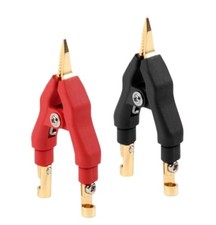 A Pair Red / Black Low Resistance Micro Ohm Micro Test LCR Kelvin Clip
