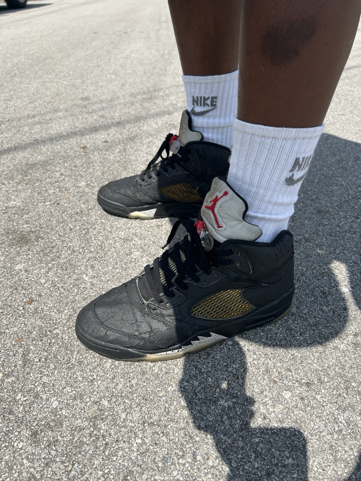 Nike Air Jordan 5 1990 Black Metallic Original🦄 Size 9.5 Vintage Sneakers Rare image 8