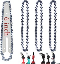 6 Inch Mini Chainsaw Chain and Bar Combo (4Chains + 1Bar), 6 Inch Replacement Ch