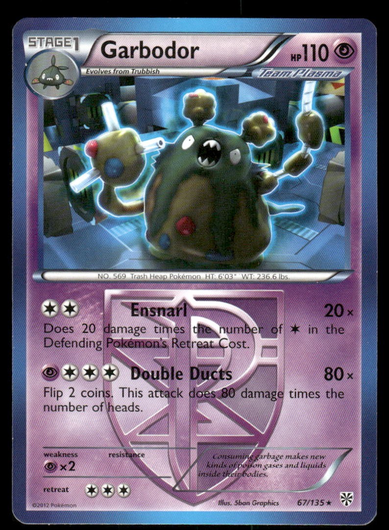 2013 Pokemon Garbodor Rare Plasma Storm 67/135 DMG