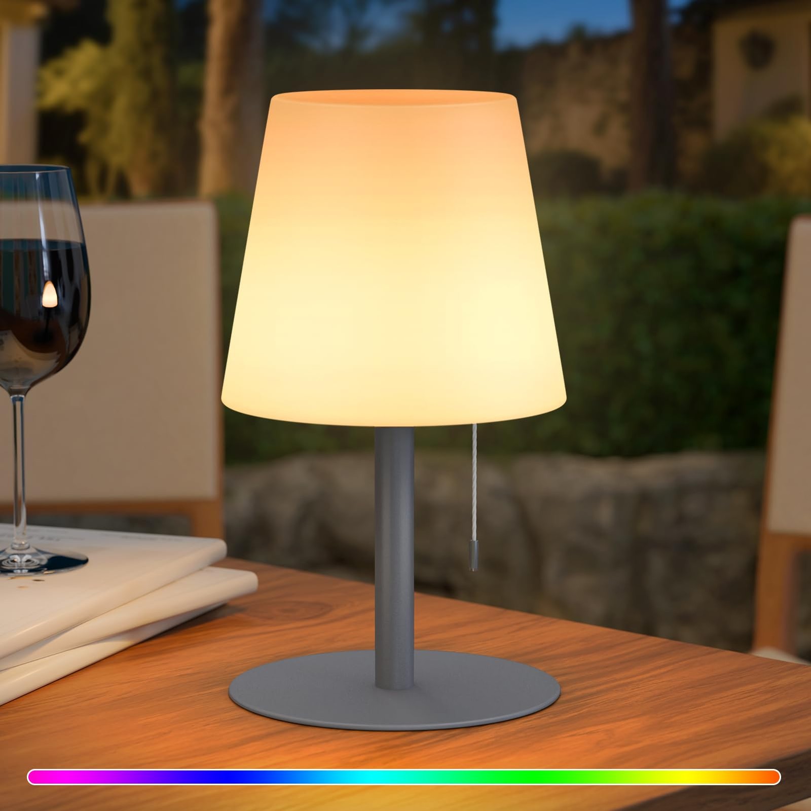 Lampe de table sans fil RVB 8 couleurs rechargeable pour chevet et salon