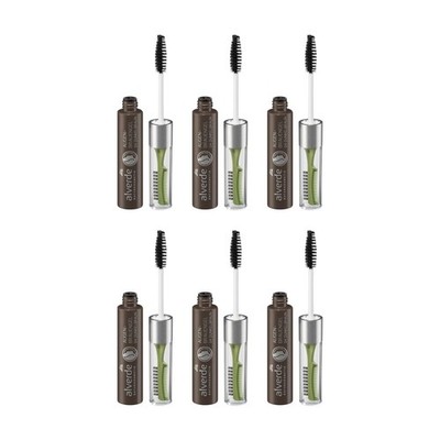 6 x 6ml alverde NATURKOSMETIK Augenbrauengel 04 Dunkelbraun