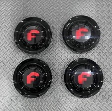 4pcs Black Floating Center Caps For Forgiato Xl Hubcap Rim Emblem Red F 7.2 In