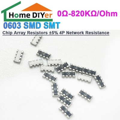 0603 SMD SMT Chip-Array-Widerstände ±5 % 4P Netzwerkwiderstand 0Ω -820KΩ/Ohm