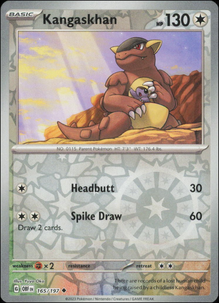 Pokemon - Kangaskhan #165/197 - SV03: Obsidian Flames Reverse Holo