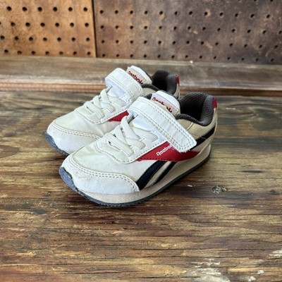 Reebok Classic Toddler Retro Sneakers White Red Navy Strap Enclosure Size 7