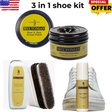 Premium Shoe Polish, Cleaner Brush  Whitener Kit   Restore  Protect Leather