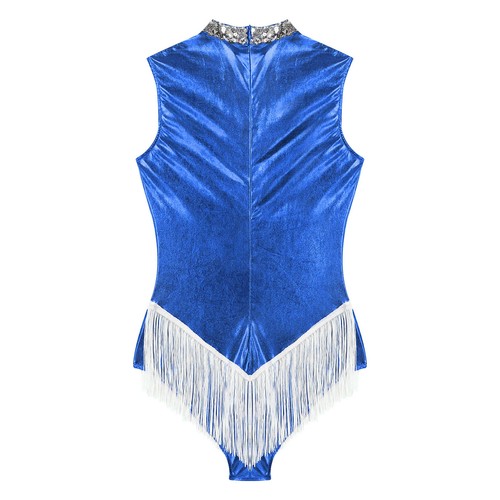 Womens Dancewear Shiny Sequins Bodysuit Glitter Leotard One Piece Sparkle - Picture 21 of 64