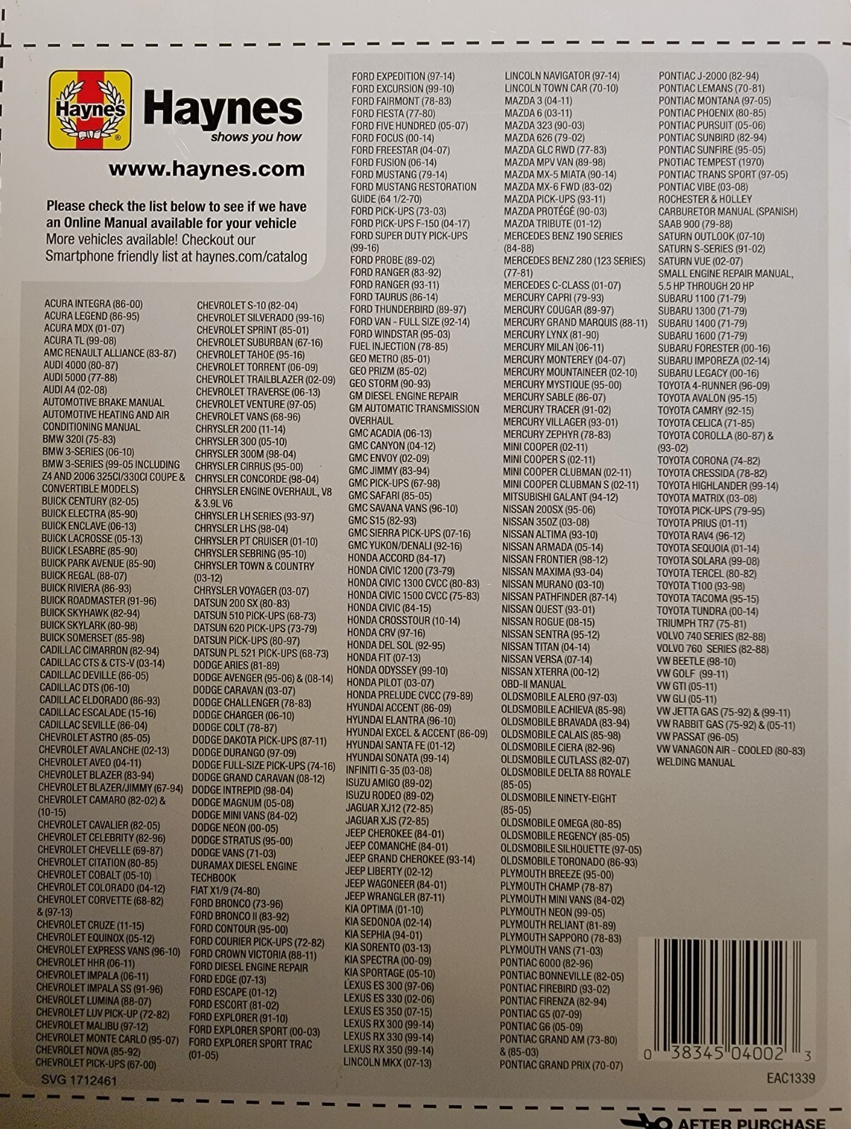 online auto repair manual haynes eBay