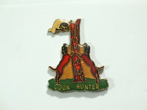 Vintage Enamel Coon Hunter Dog Pin (Ex-lg) Tie Tack - Picture 3 of 3