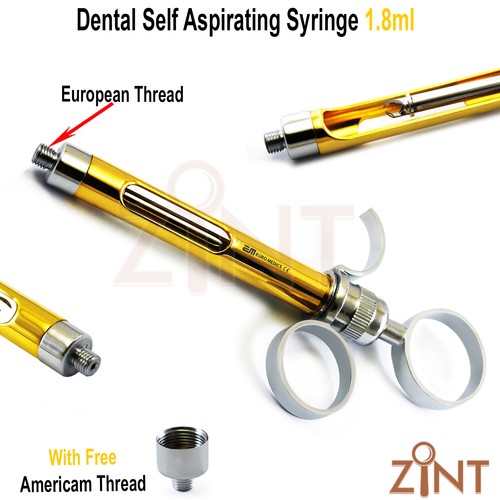 Dentist Self Aspirating Syringe 1.8 ml Dental Cartridge Anesthesia Injection New - Picture 2 of 4