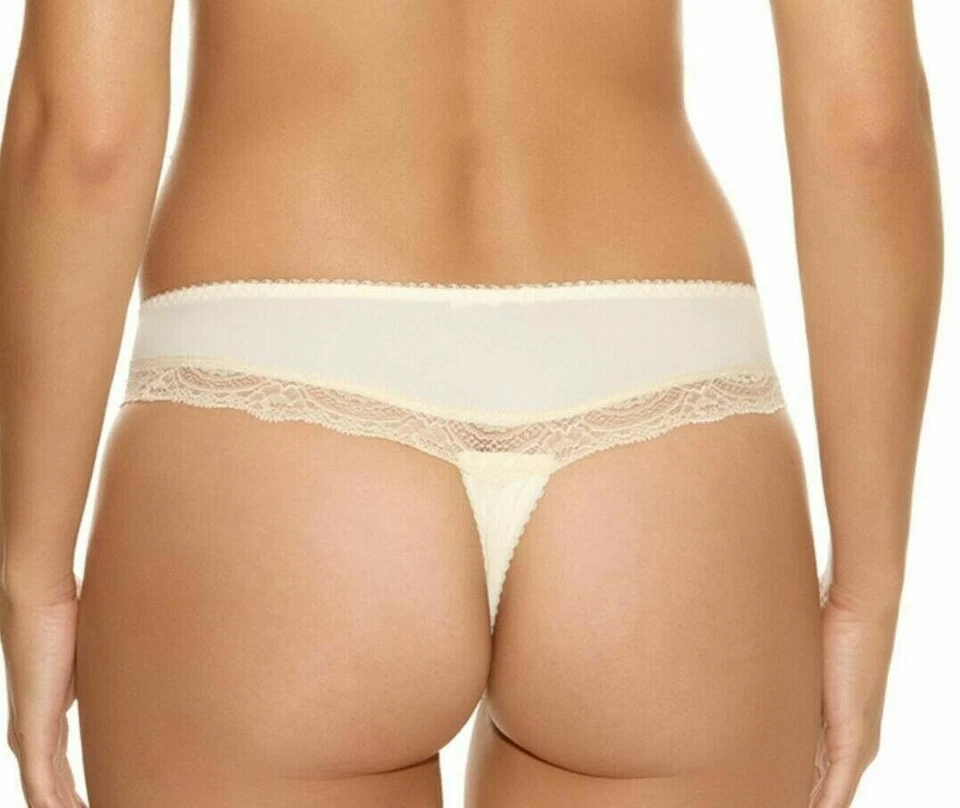 Fantasie Mae Thong Champagne Ivory Size XS 8 10 Floral Lace Knickers 9107 New - Imagem 2 de 4