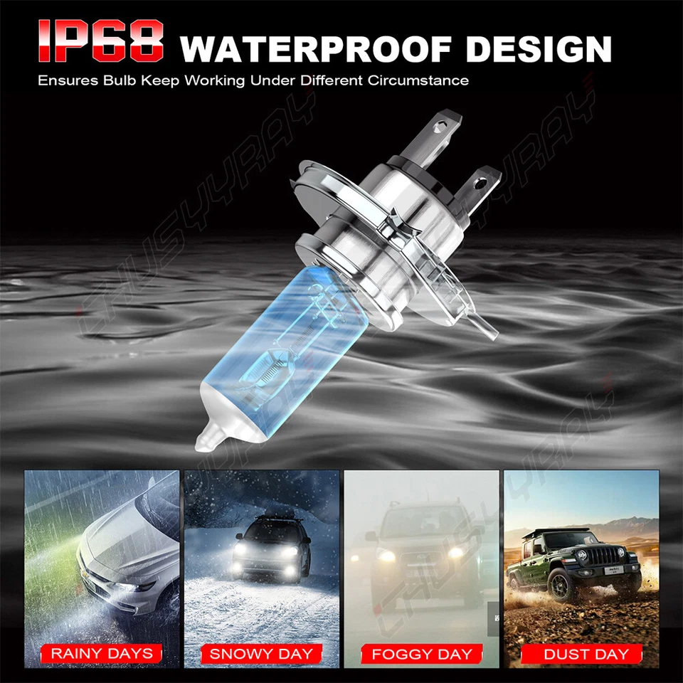 FOR VW T5.1 & T6 2x H4 LED Headlight Bulbs High/Low Beam Canbus Error Free White - Image 3 of 4