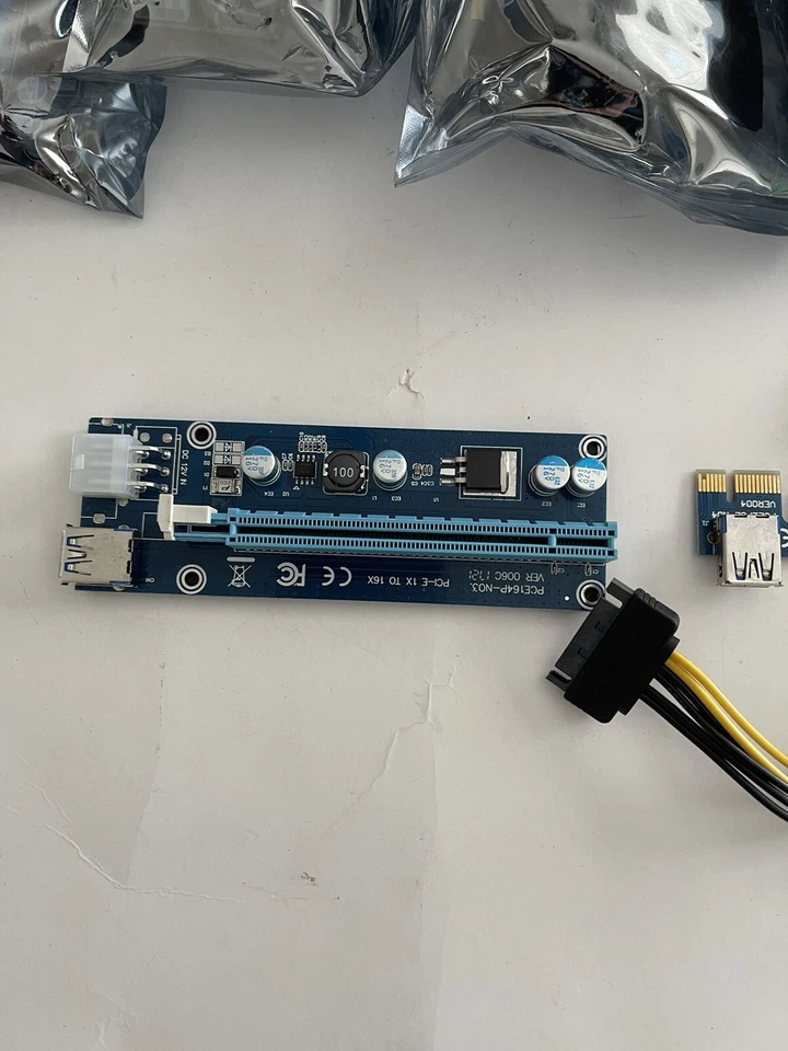 5 PACK PCE164P-N03 VER 006C PCI-E 1x to 16x Powered Riser Adapter Card Crypto - Image 3 of 4