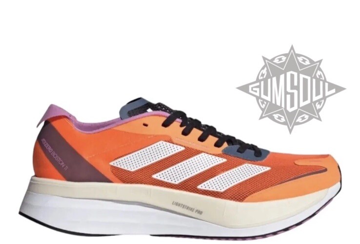 MEN'S ADIDAS ADIZERO BOSTON 11 SOLAR ORANGE WHITE RUNNING
