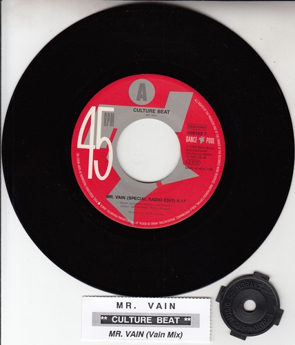 CULTURE BEAT Mr. Vain PICTURE SLEEVE 7" 45 record + juke title strip NEW RARE! - Imagen 2 de 3