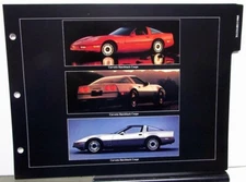 1984 Chevrolet Corvette Dealer Salesmens Data Book Insert Features Options Specs