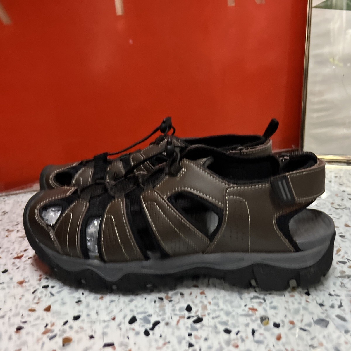 Eddie Bauer Men Genuine Leather Sport Sandals Stewart Brown  display picture 1