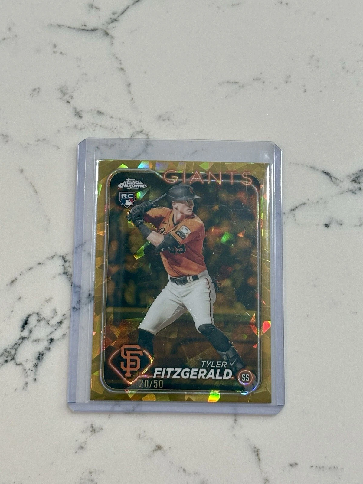 2024 Topps Chrome Sapphire Tyler Fitzgerald Gold RC 20/50 SF Giants # 602