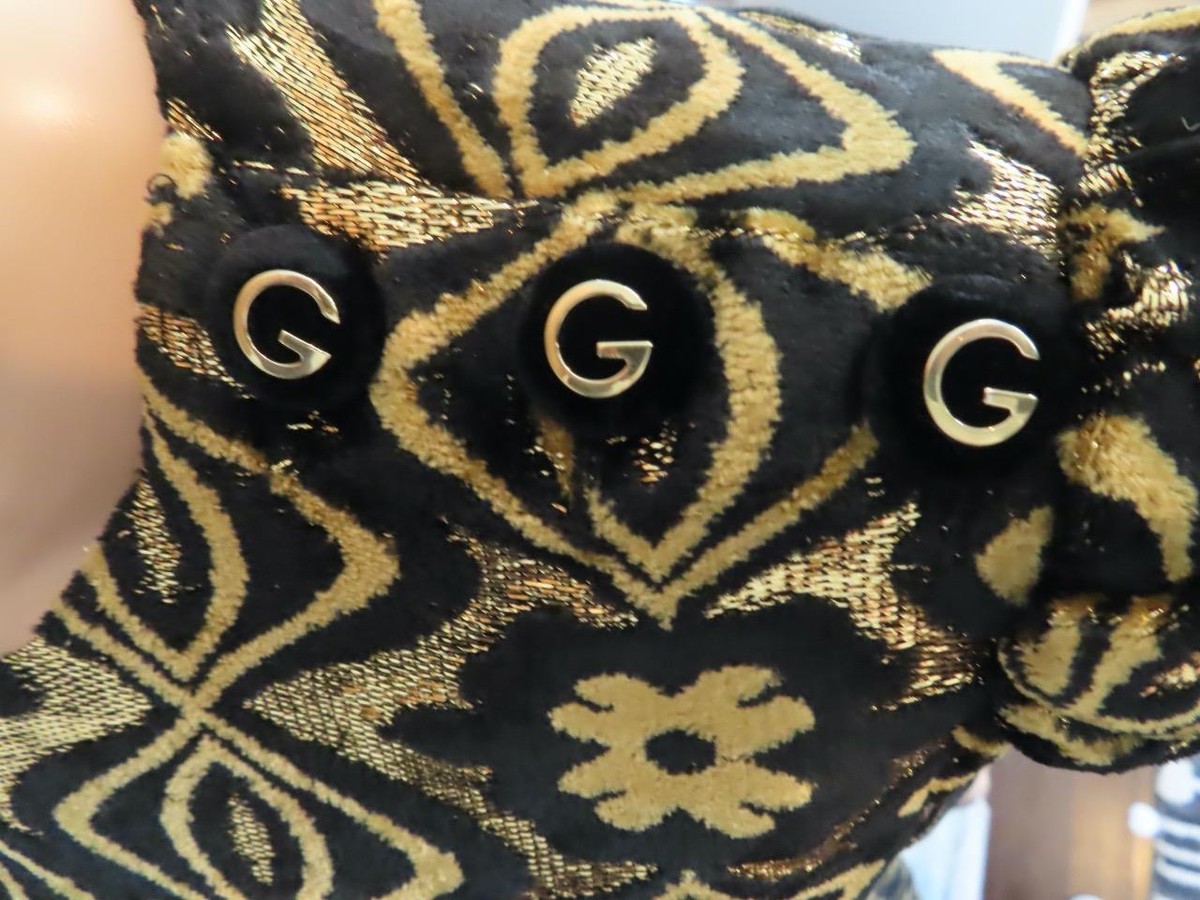 GUCCI Black/Metallic Gold Velvet Dress Size 42-44/US 6-8 | eBay