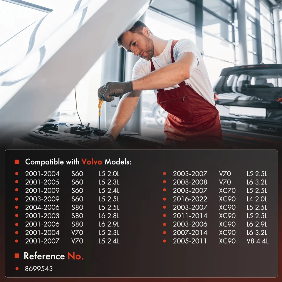 Engine Oil Fluid Level Dipstick for Volvo S60 2001-2009 S80 V70 XC70 XC90 DOHC - Image 2 of 4