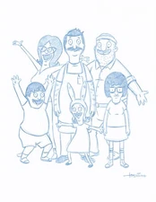 Bob's Burgers Convention Blue Line Original Sketch by Animator - Art Drawing