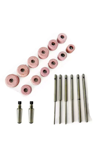 Valve Seat Grinding Wheels 12 Pcs Set With 6 Pcs Pilots And 2 Stone Holder