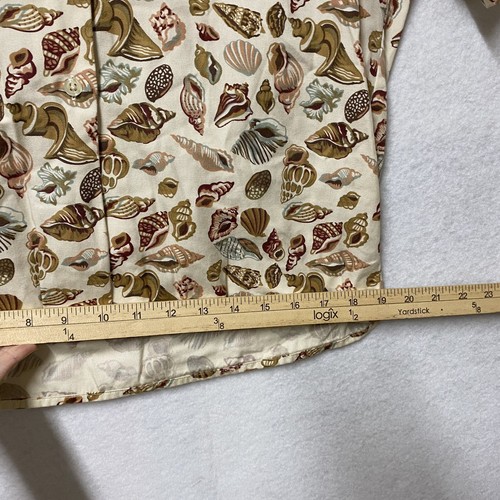 VTG Seashell Button Shirt Women's M 90s 80s Pocket USA Ruff Hewn Hawaiian Fun - Picture 9 of 11