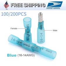 16-14AWG Waterproof Heat Shrink Bullet Male Female Crimp Terminals Connectors