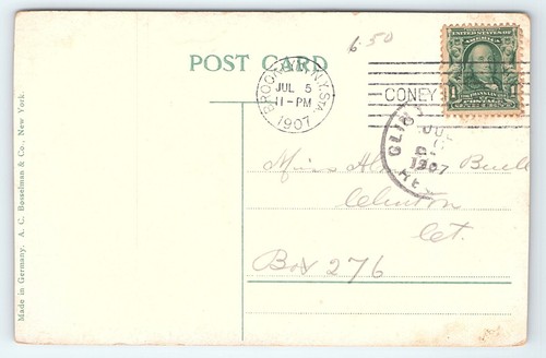 Postal Helter Skelter Luna Park Coney Island publicada 1907 b NY - Imagen 2 de 2