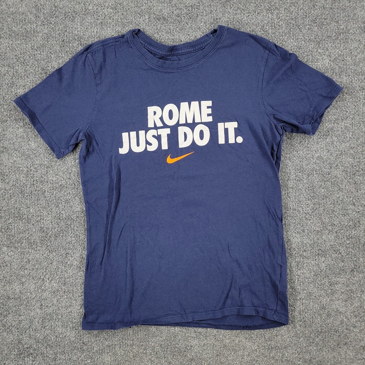 Nike Shirt Men's Small Blue Rome Just Do It Graphic Tee Crew Neck Short Sleeve | eBay