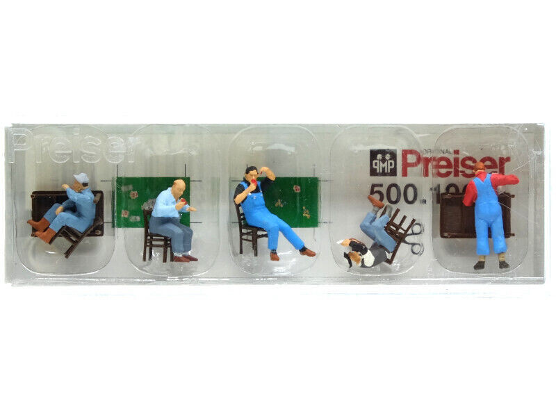 Cheminots en pause HO 1/87 Preiser 10601 personnage miniature pour diorama train électrique