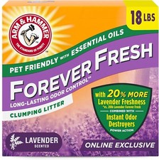 Arm & Hammer Forever Fresh Clumping Cat Litter Lavender, MultiCat 18lb - USA 1.29 per pound