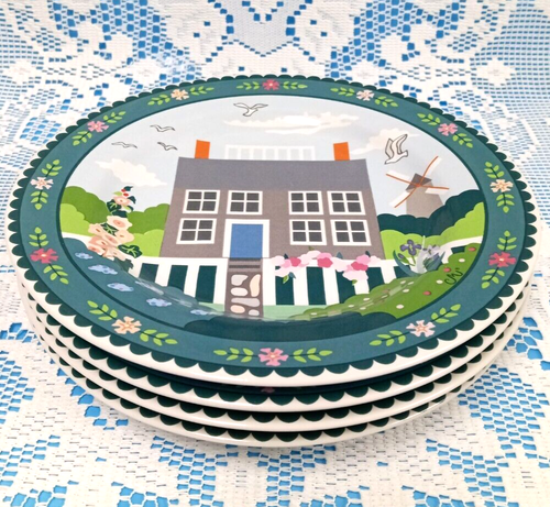 4 Sakura NANTUCKET Salad Plate WINDMILL Sail Boat BEACH Lighthouse CLAIRE MURRAY - Picture 5 of 10