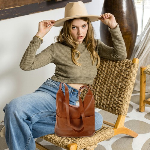 Handtaschen für Frauen groß Damen Handtasche Tasche Eimer weich Pu lässig Tasche Schulter - Bild 12 von 12