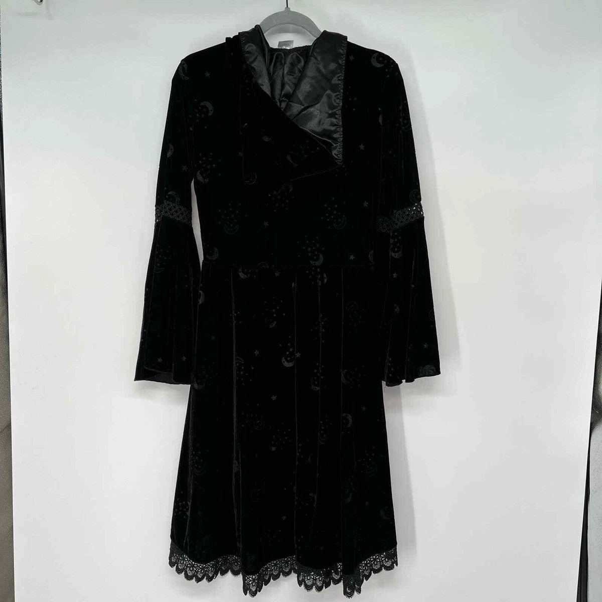 Celestial coven hooded velvet cheap dress