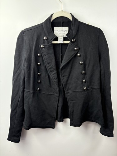 American Rag Cie Military Jacket Women’s Size S Black Double Breasted Button Up