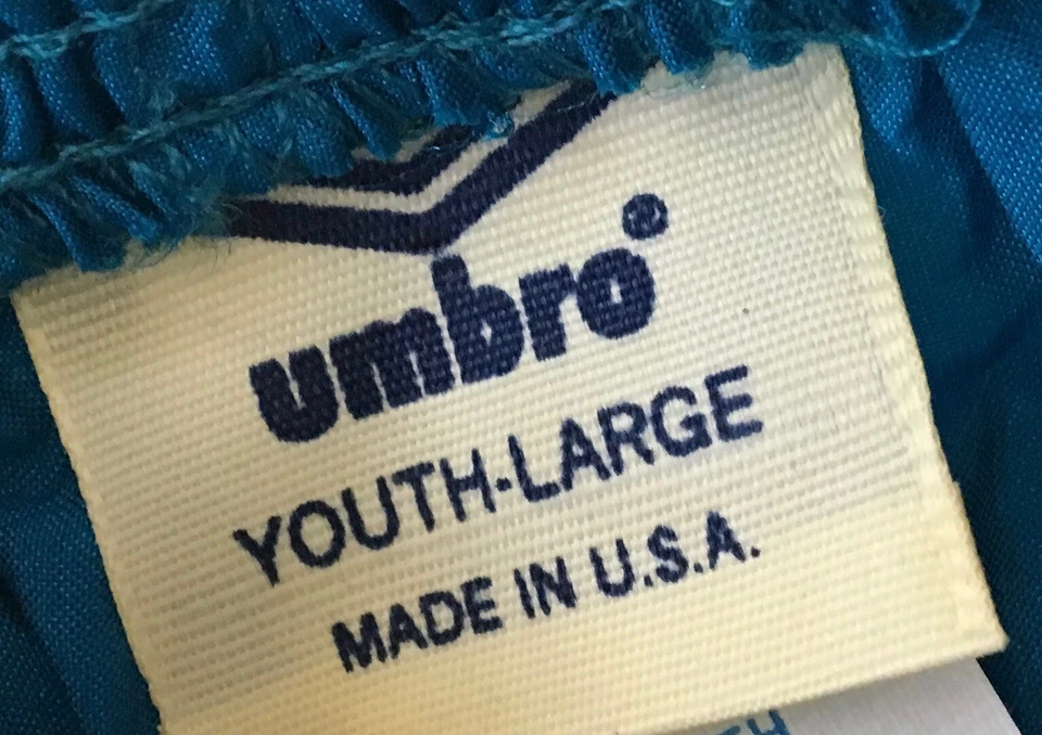 (последний) Kids Umbro шорты для футбола, плавания, бирюзовый с черной отделкой, молодежи L - Изображение 3 из 3