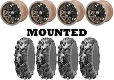 Kit 4 ITP Mega Mayhem Tires 27x9-14 on Moose 416X Bronze Wheels HP1K