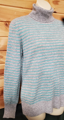 Suéter Vineyard Vines 100 % cachemira cuello de tortuga Andros azul rayas parte superior pequeña - Imagen 3 de 9