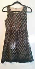 Hearts junior dress black lined with eyelets size small fit and flare 